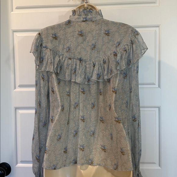 LoveShackFancy Erica Blouse in Sea Breeze size XS NWT - Picture 9 of 9